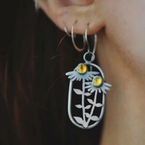 COPY - Silver Tarnish BOHO Wildflower Earrings - FESTIVAL New!